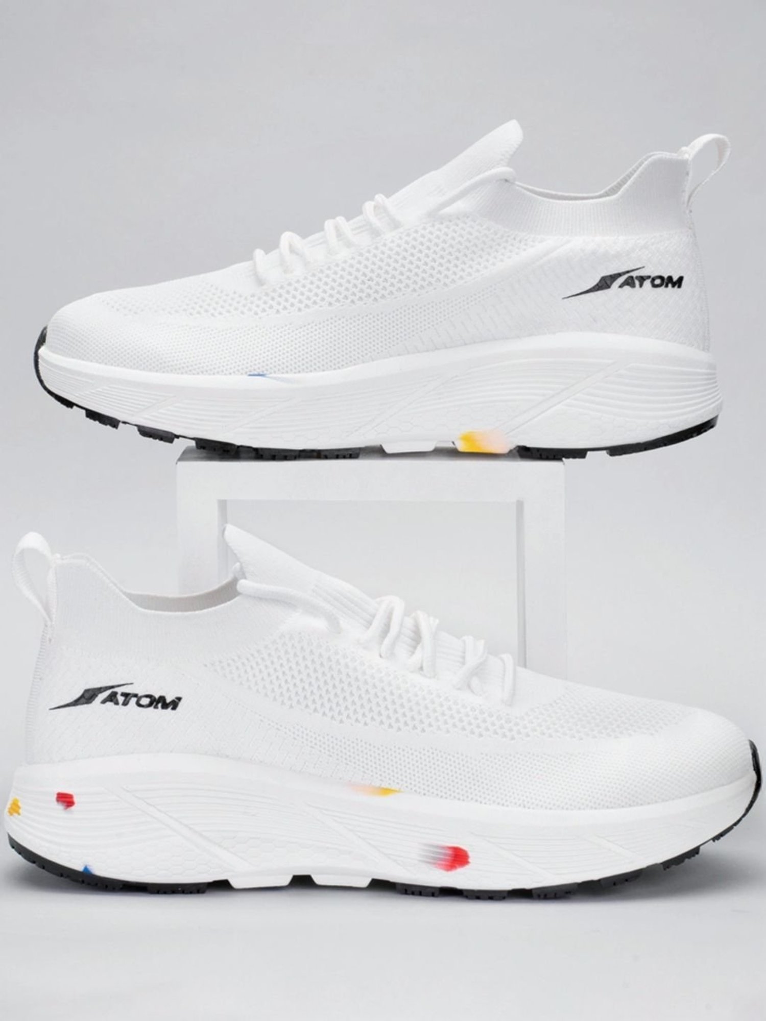 Atom Men's Ultimate White Running Shoes
