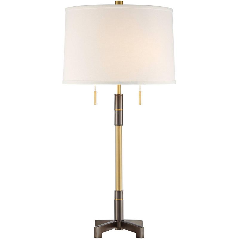 Possini Euro Design Moira Two-Tone Brass and Black Modern Table Lamps Set of 2