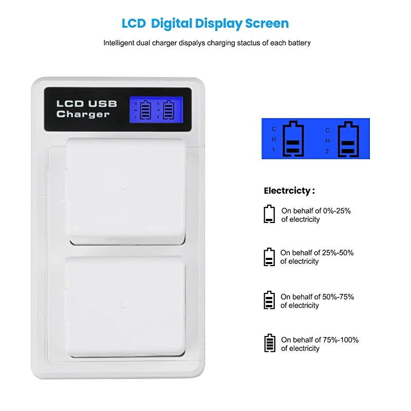 2-Pack Rechargeable Battery Compatible with Arlo Pro, Arlo Pro 2 VMA4400, and Dual LCD Charger for Arlo Pro, Arlo Pro 2 and Arlo Security Light Batteries