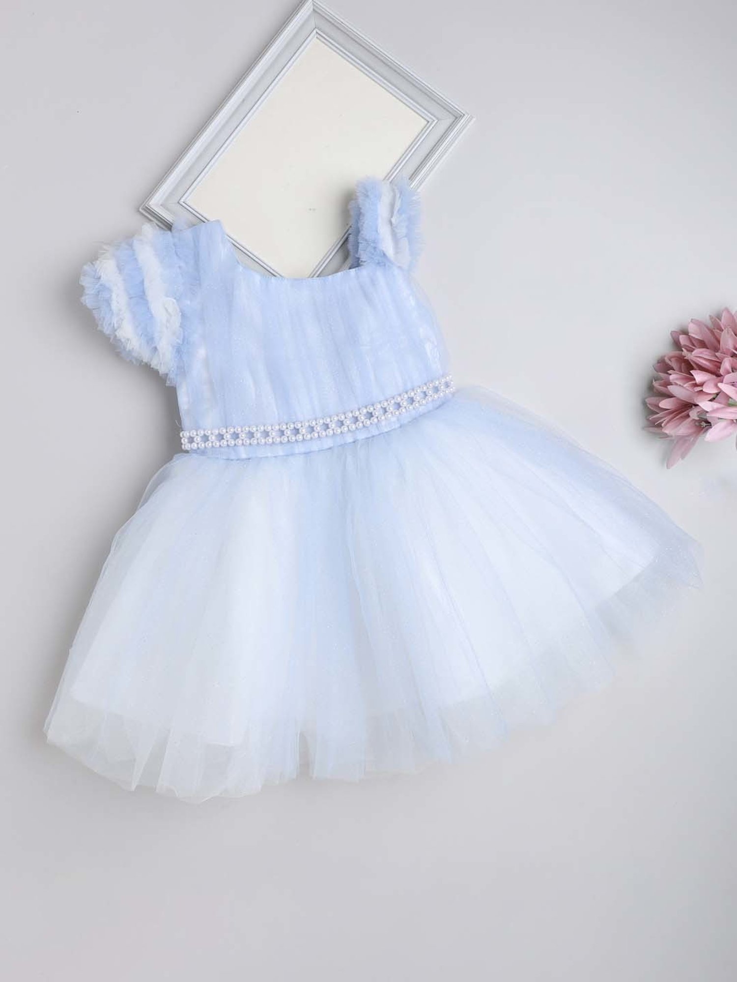 The Magic Wand Kids Blue Embellished Dress
