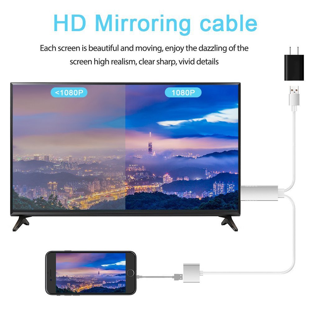 Lightning to HDMI Cable for IOS Android 3-in-1 Lightning / Micro USB / Type-C to HDMI Adapter 1080P Digital AV Adapter HDTV MHL Cable Support iPhone iPad Android Smartphones on HDTV Projector