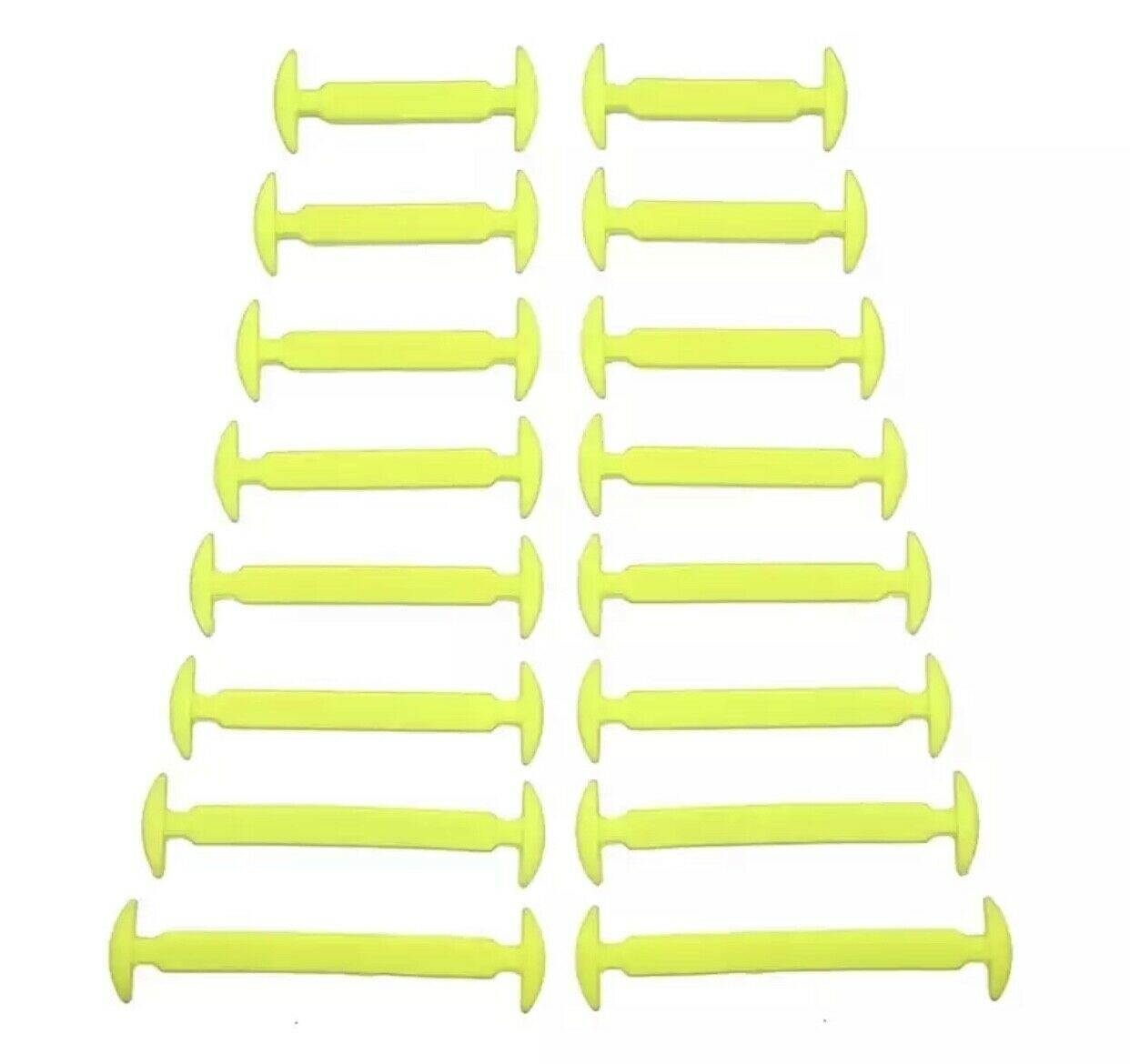 Adult 16pcs Easy No Tie Shoelaces Elastic Silicone Flat Lazy Shoe Lace Strings