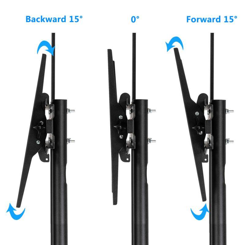 TSY 1600 32-70" TV Mobile Cart Weight Bearing 60kg Maximum VESA 400*600 Up and Down Adjustable 15&deg; with Pulley Tray Camera Bracket