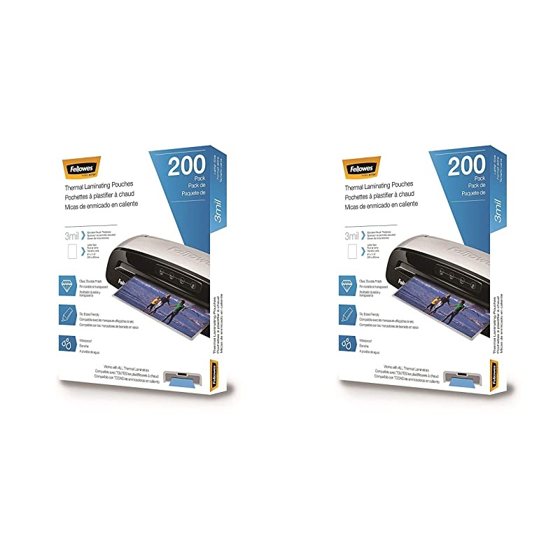 Thermal Laminating Pouches, Letter Size 9 x 11.5-Inches, 3 mil, 2 Pack of 200 (5743401)