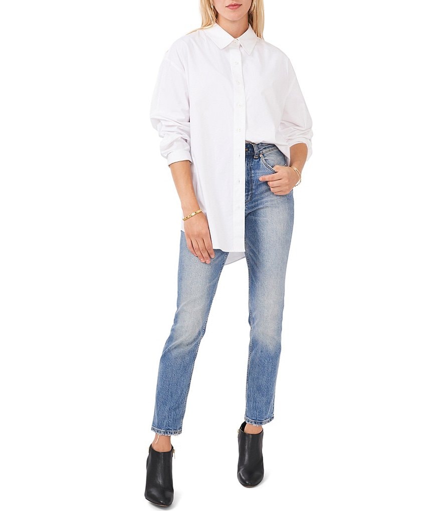 Calessa Floral Embroidered Round Neck Short Sleeve Tunic