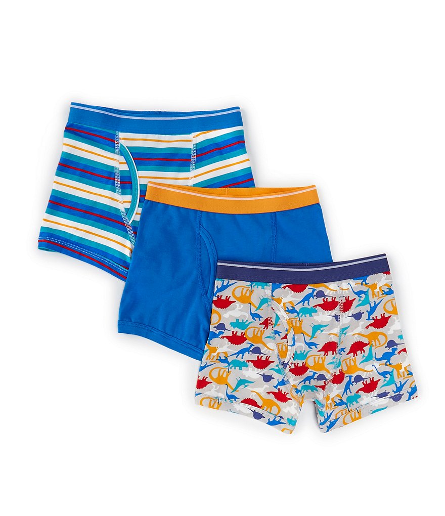 Class Club Little Boys 2T-5T Dino/Stripe 3-Pack Boxer Briefs