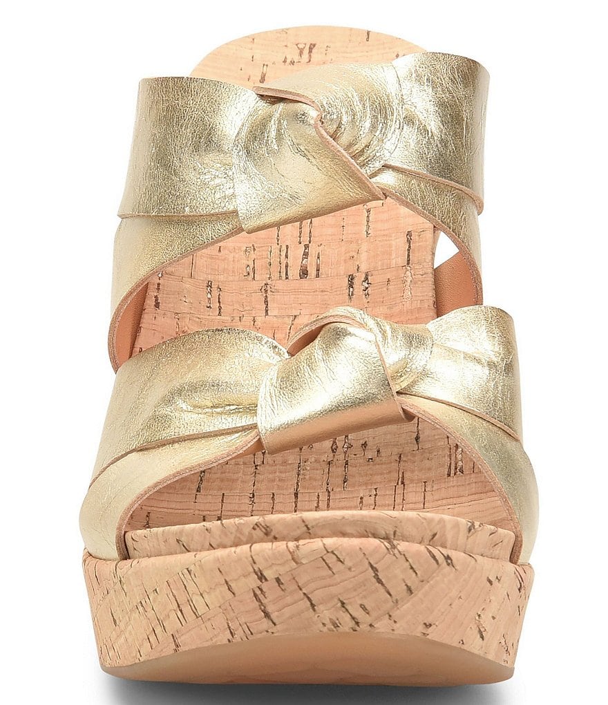 Kork-Ease Sammi Leather Knot Cork Wedge Sandals