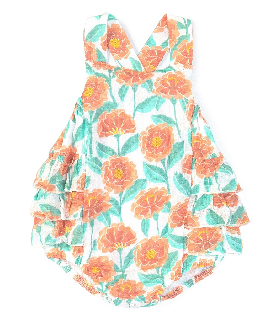 Angel Dear Baby Girls Newborn-12 Months Ruffled Marigold Bubble Sunsuit