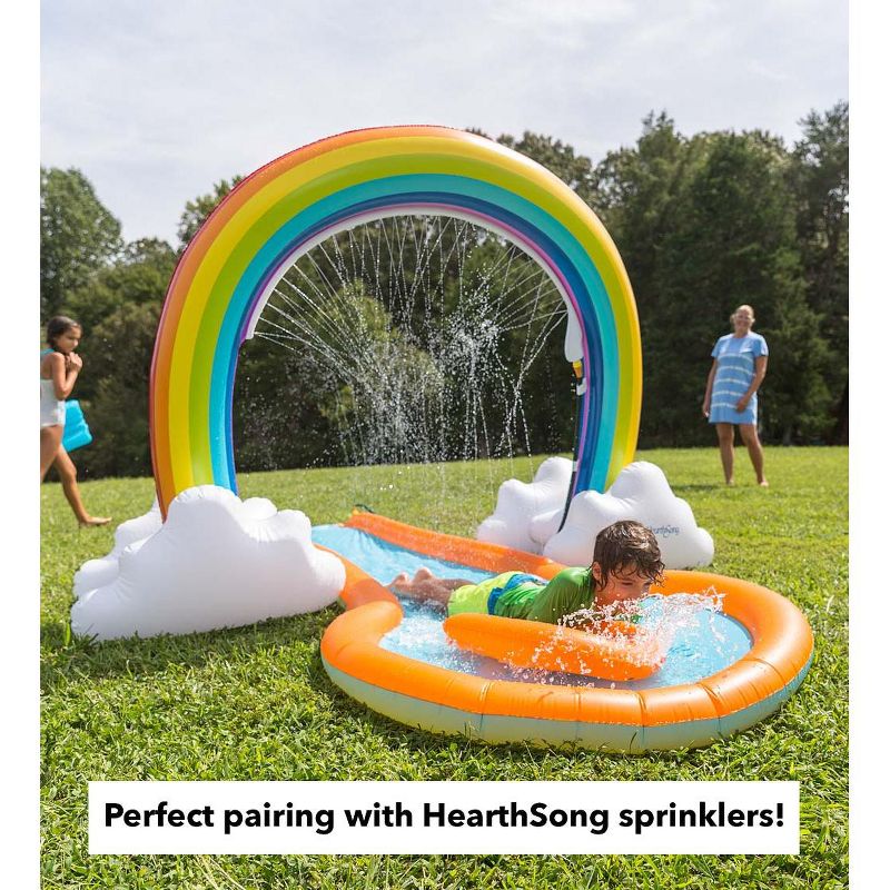 HearthSong 12'L Inflatable Water Slide with 3'W Splash Pool and Two Inflatable Speed Boards