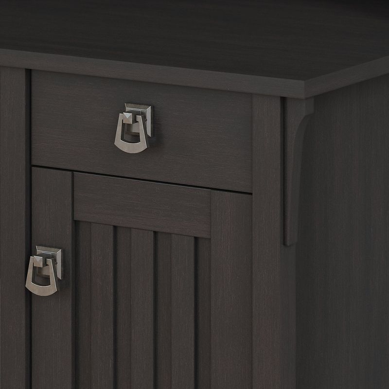 Bush Furniture 60W L Shaped Desk w/Hutch La File Cabinet & 5 Shelf Bookcase Black SAL007VB