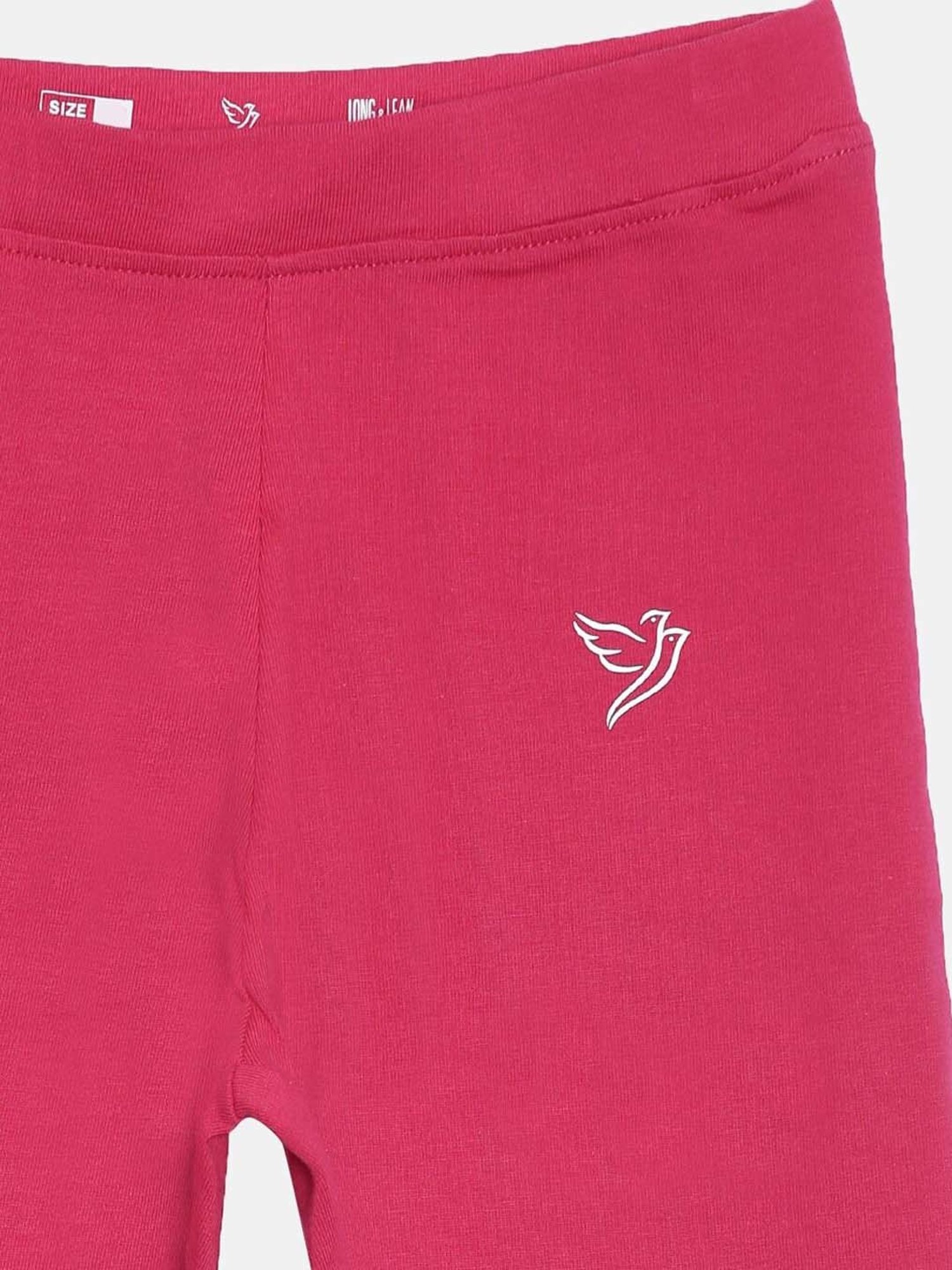 TWIN BIRDS Kids Black & Pink Cotton Regular Fit Leggings (Pack of 2)