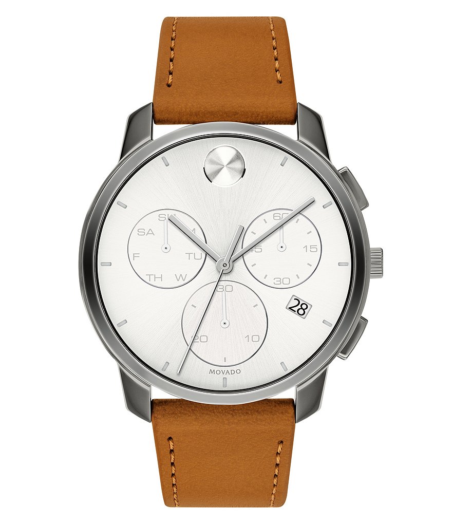 Movado Bold Men's Thin Brown Leather Watch