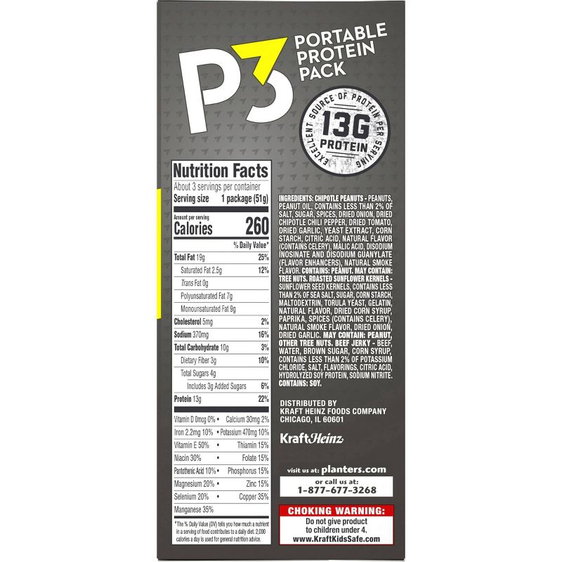 Planters P3 Portable Protein Pack - 5.4oz - 3ct