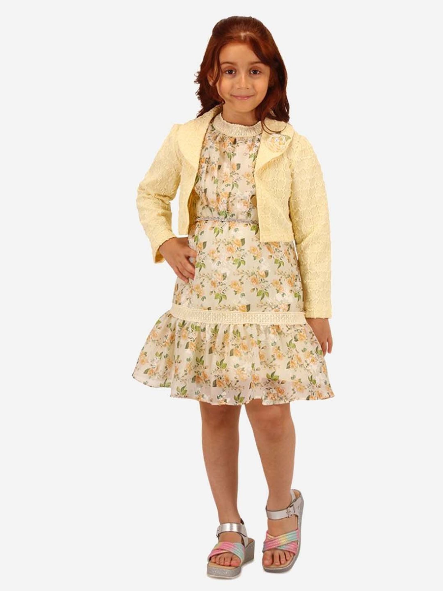 Many Frocks Kids Red Solid Dress