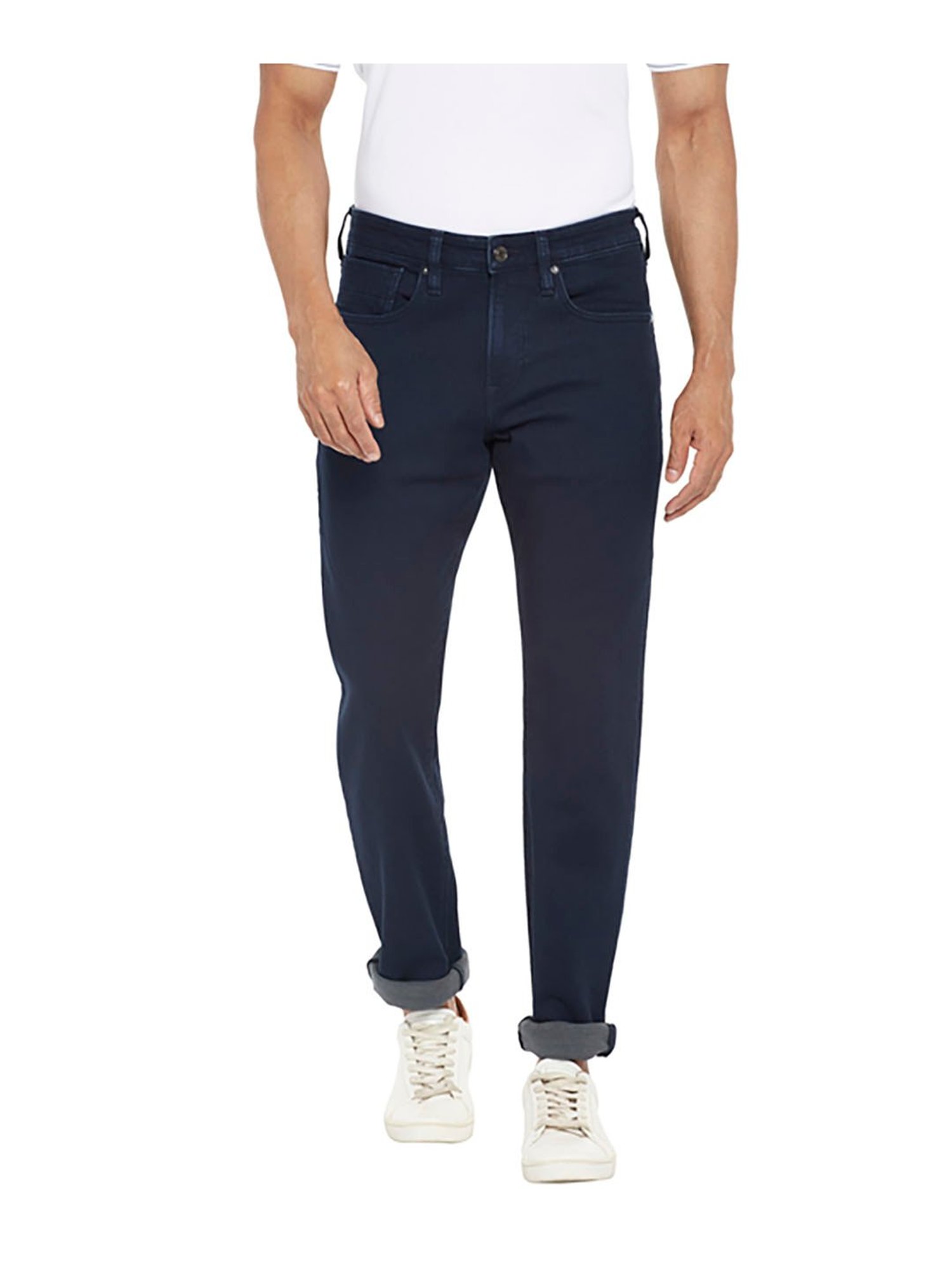 EVERBLUE Blue Comfort Slim Midrise Stretchable Jeans