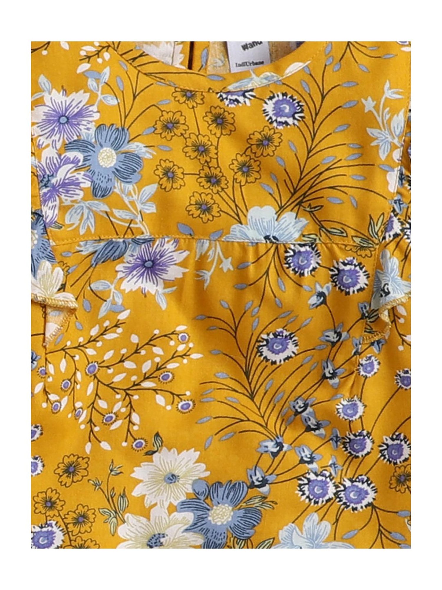 The Magic Wand Kids Yellow Floral Print Top