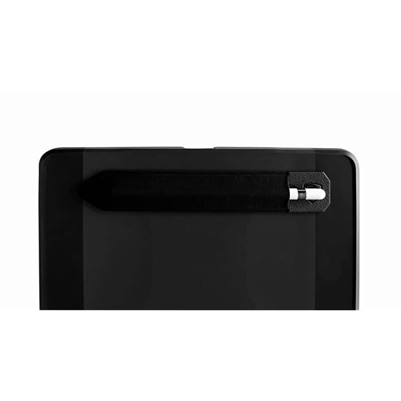 Apple Pencil 1 & 2 Holder Sticker - Peel N Stick Elastic Stylus Pocket -  (Black)