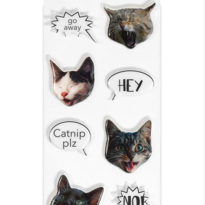 Underground Toys Puffy Adorable Cat Stickers For Note Book & Journal Decorations - Sheet of 20