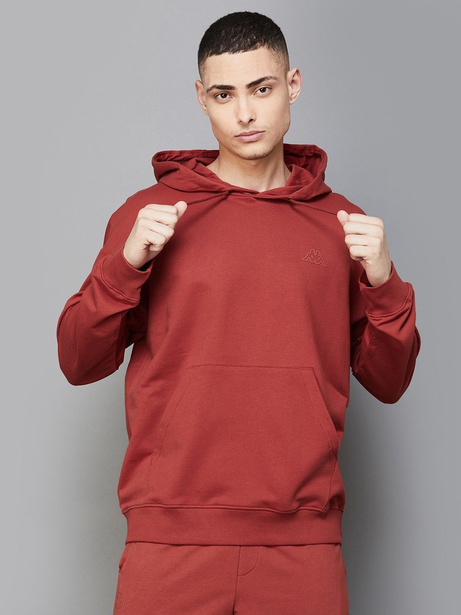 Kappa Rust Cotton Regular Fit Hooded Sweatshirt