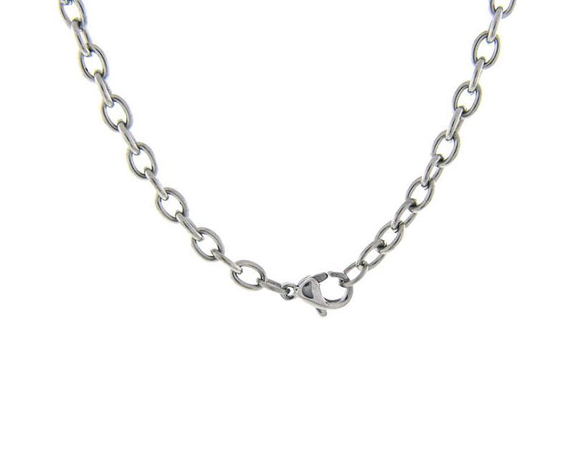 Men's Stainless Steel Fleur De Lis Dog Tag Necklace