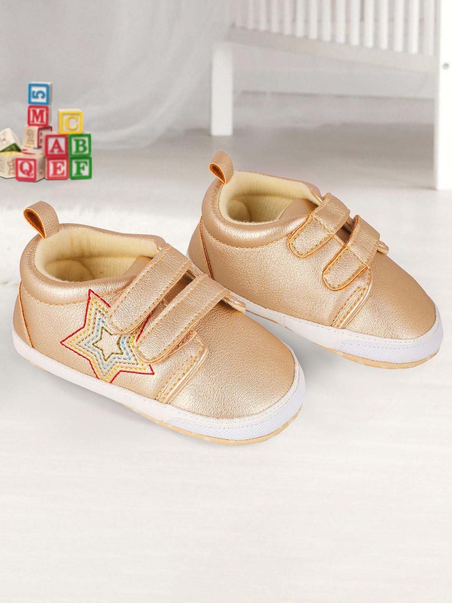 Baby Moo Kids Gold Casual Booties