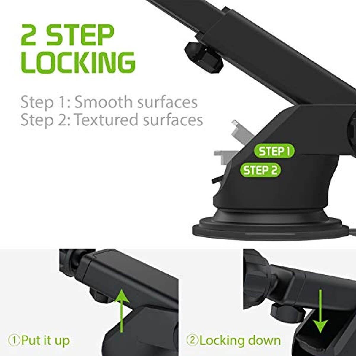 Cellet Car Phone Mount Extendable Windshield and Dashboard Holder Compatible for iPhone 11 Pro, 11, Xr XS MAX Galaxy Note 10 10+ 10 Plus 5G