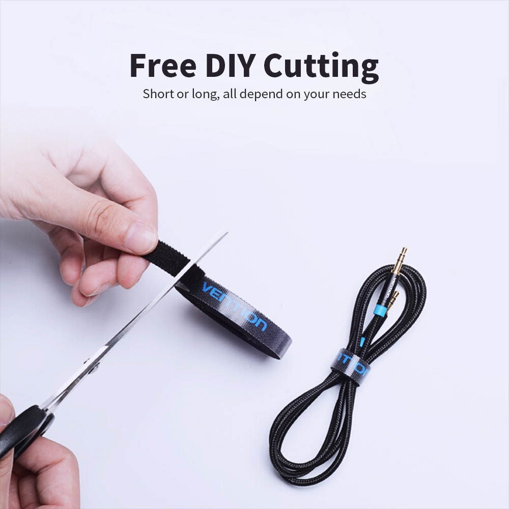 VENTION Cable Organizer Computer Wire Manager with Fastener Cable Winder with Nylon Hook and Loop Fasteners Power Cable Bind 5m/16.40ft