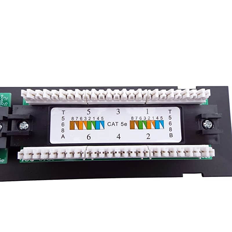 12 Port Vertical Cat5e 110 RJ45 Patch Panel 568A 568B with Bracket