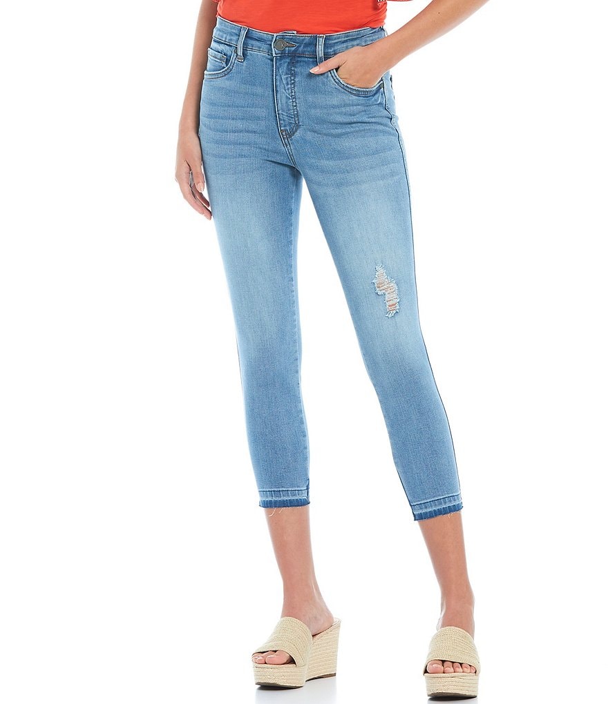 KUT from the Kloth Connie High Rise Fab Ab Fit Technique Knicking Detail Released Hem Curve Crop Jeans