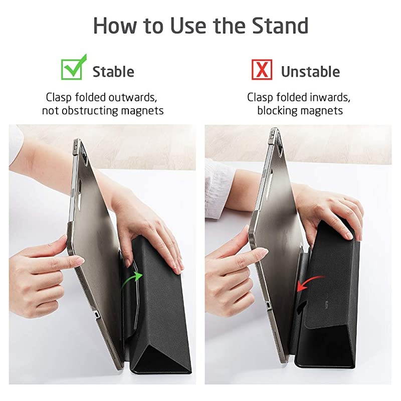 Yippee Trifold Smart Case for iPad Pro 129 2020 2018 Lightweight Stand Case with Clasp Auto SleepWake Supports Pencil 2 Wireless Charging Hard Back Cover for iPad Pro Forest Green