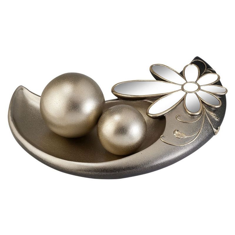 OK Lighting Floral Glamour Decorative Bowl With Sphere