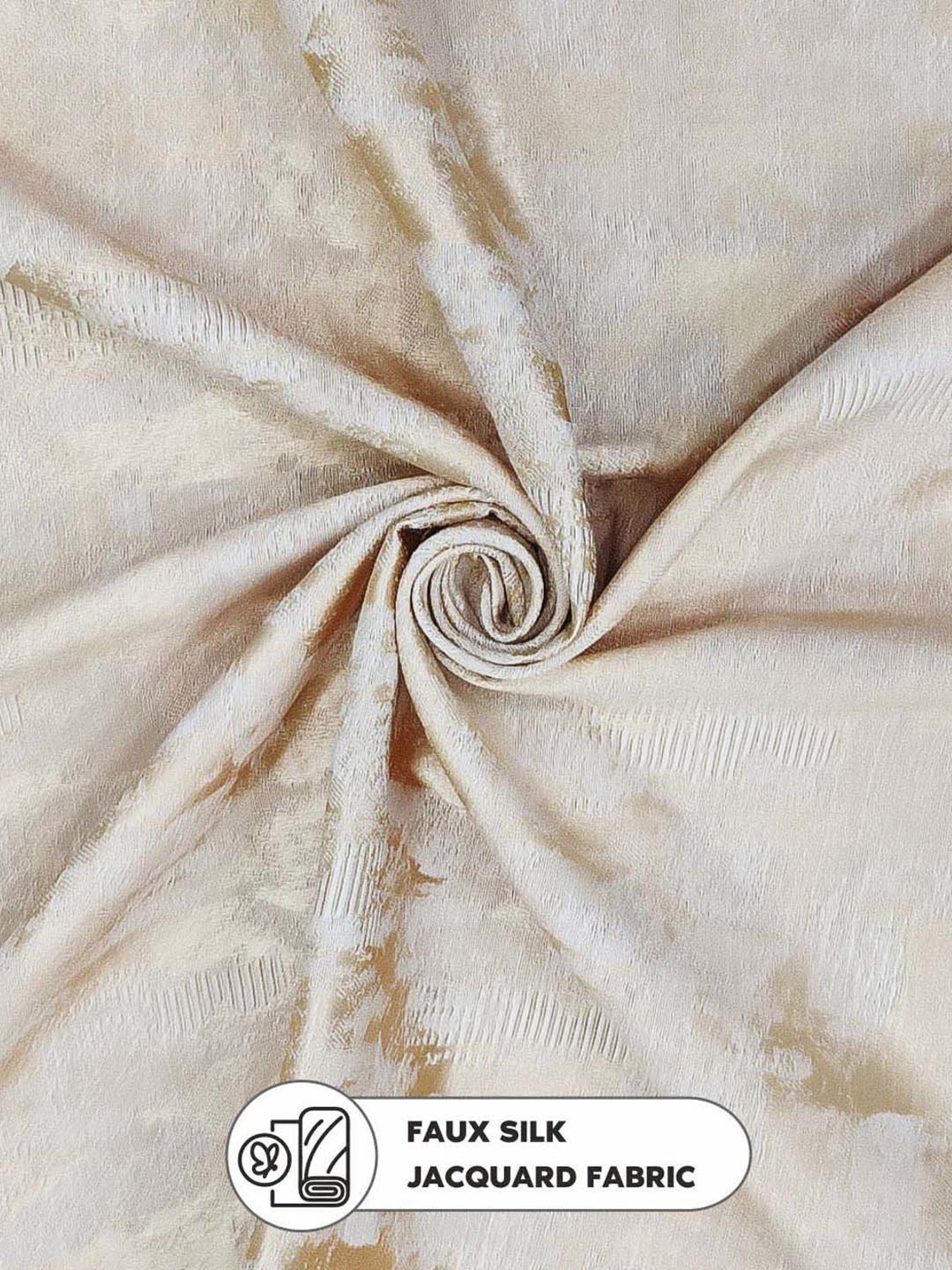 Bianca HOUSE OF LUX Beige Faux Silk 5 Ft. Window Curtain - Set of 2