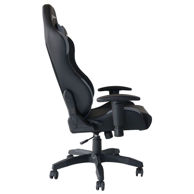 E-Win Calling Series Adjustable Ergonomic Computer Gaming Home Office PU Leather Tall Back Chair with Pillows, Black and Gray