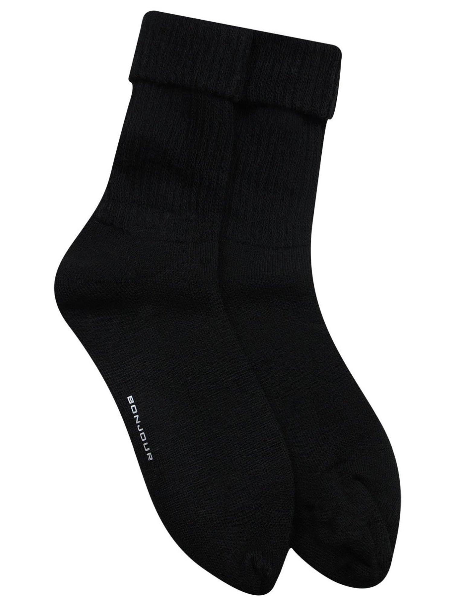 Bonjour Black Plain Socks