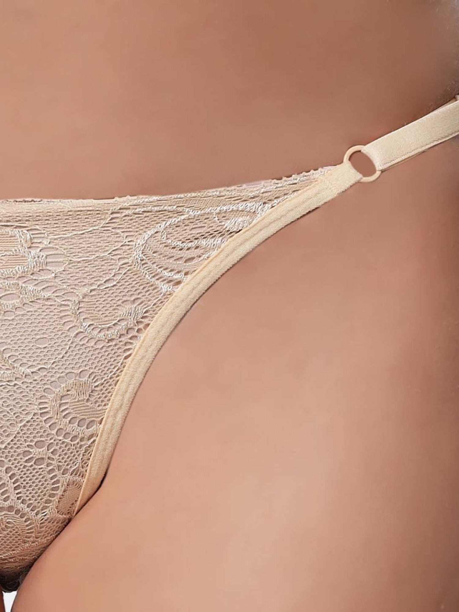 Bleeding Heart Beige Lace Work Panty