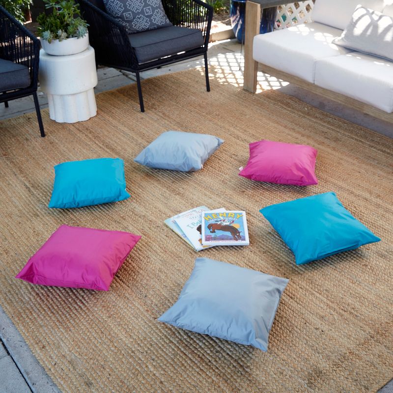 ECR4Kids 17" Indoor/Outdoor Floor Pillow Set, Classroom Pillows, Assorted Colors (6-Piece)