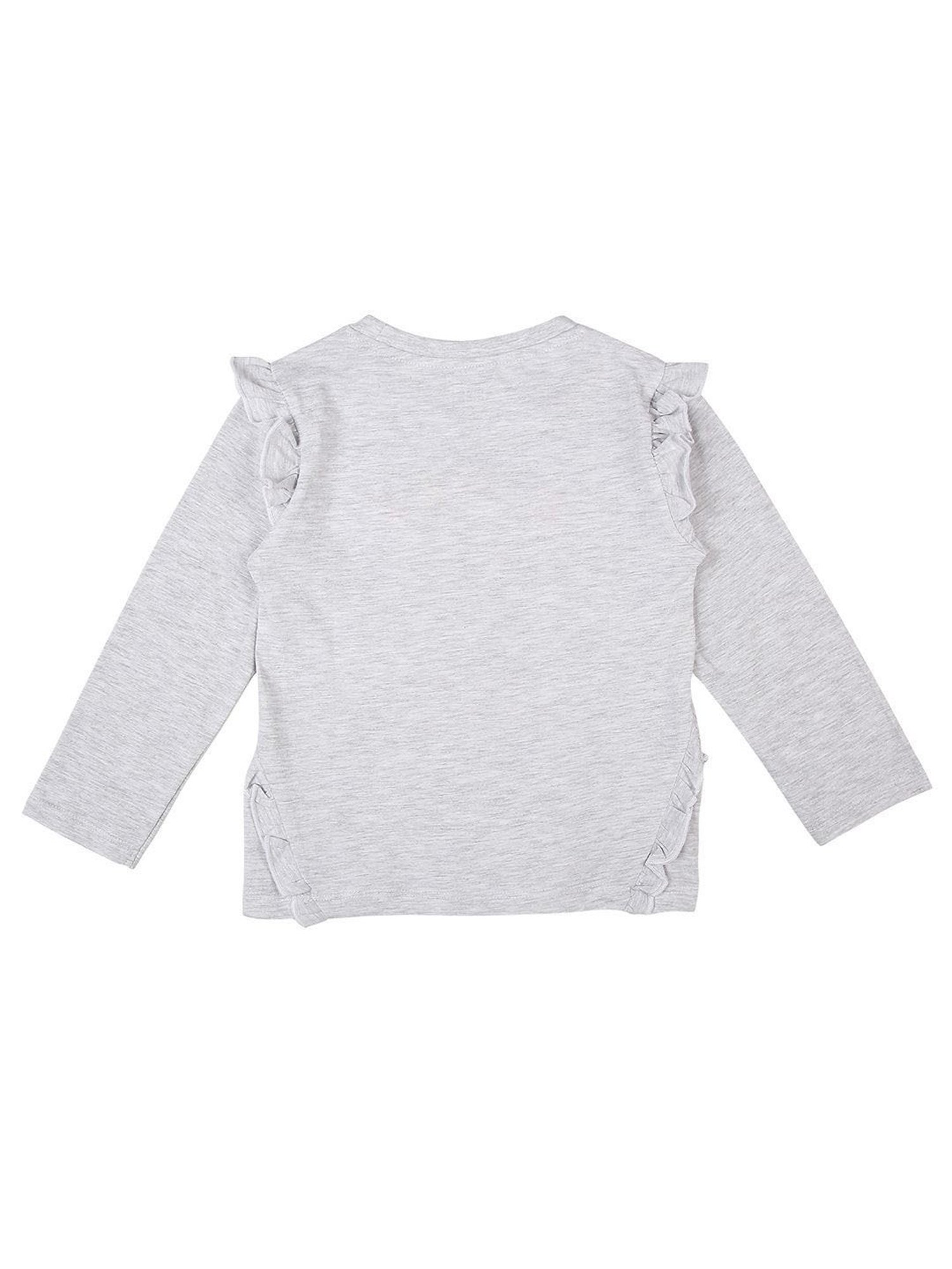 Mee Mee Kids Grey Melange Printed  Full Sleeves Top
