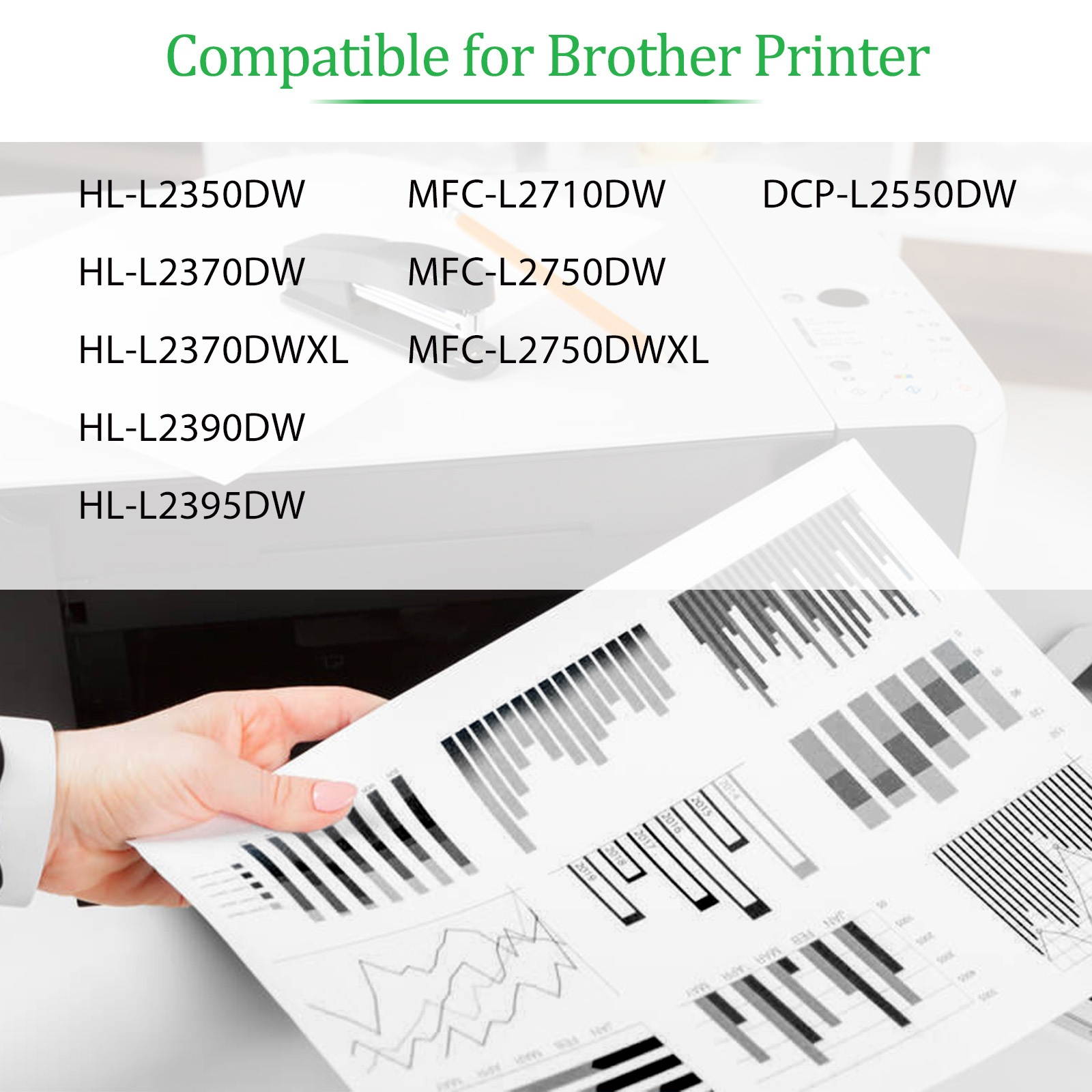 GREENCYCLE TN760 Toner Cartridge DR730 Drum Unit Set Compatible for Brother DCP-L2550DW HL-L2395DW (2 Toner, 2 Drum)