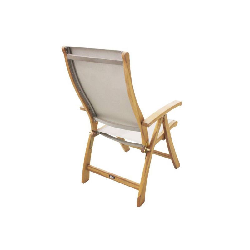 Heritage Teak Sling Recliner Chair - Natural - Courtyard Casual