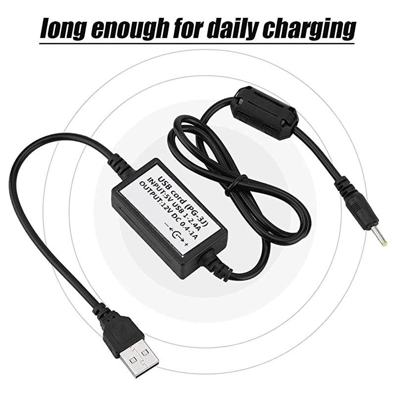 PG3J Walkie Talkie Charging Cable USB Charger for Kenwood THF6 THF6A THF6E THF7 THF7E THF7A THK2ET Two Way Radios