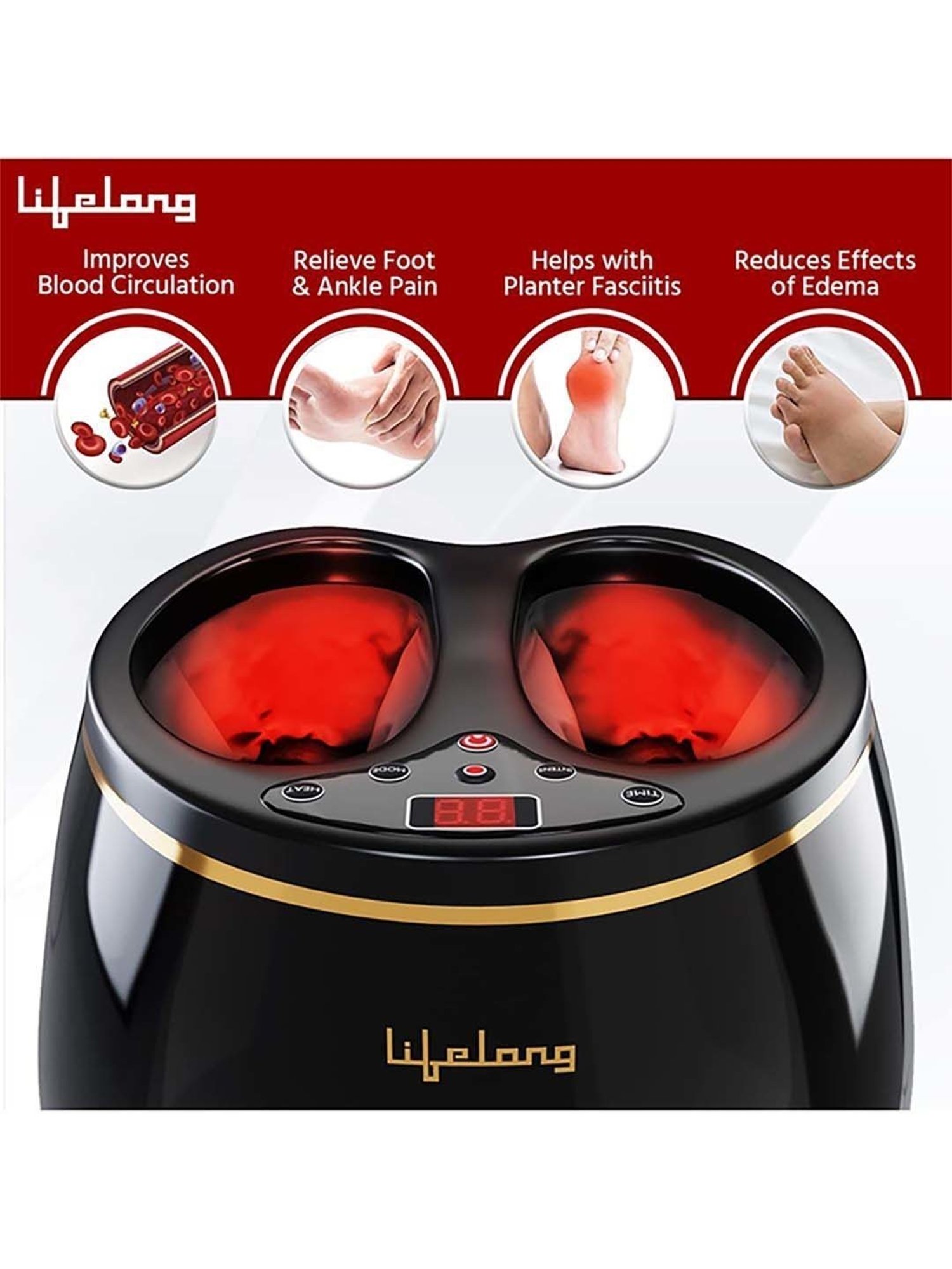 Lifelong LLM432 Air Bag Foot Massager (Black)