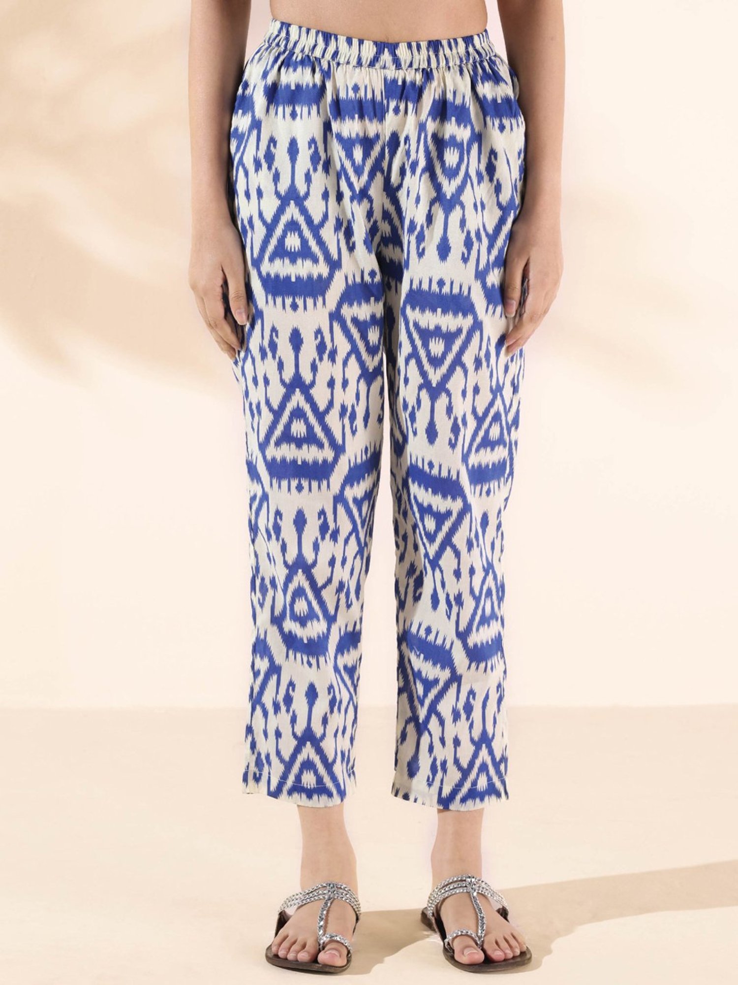 true Browns Blue Printed Kurta Pant Set