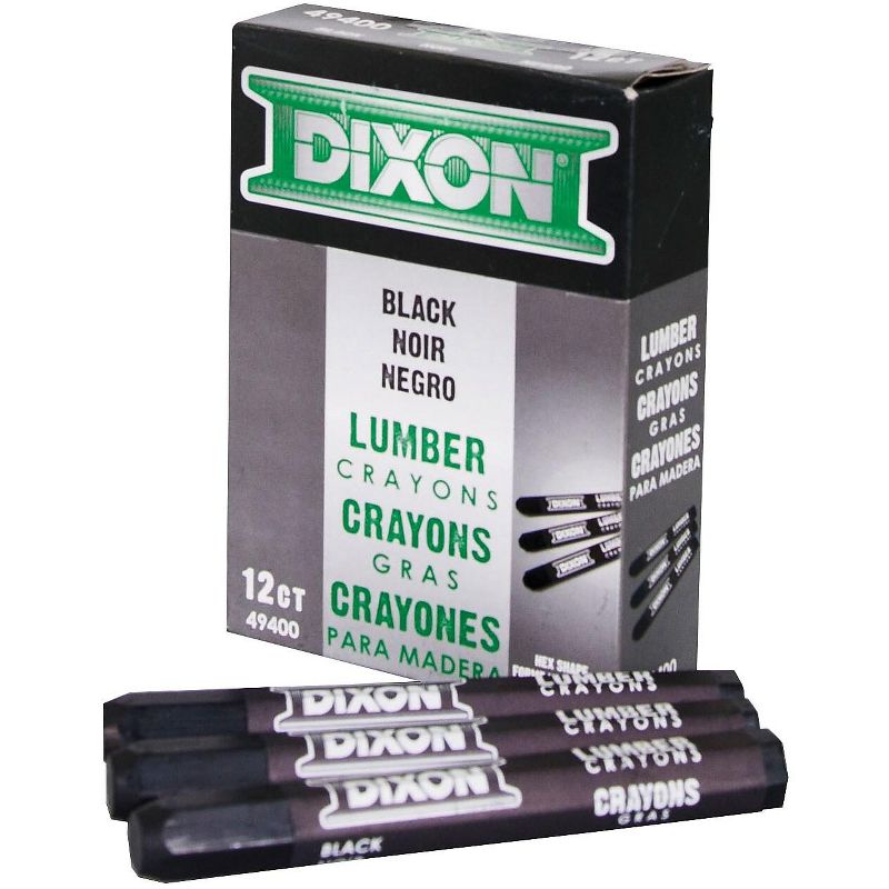 Dixon Lumber Crayons 4 1/2 x 1/2 Carbon Black Dozen 49400