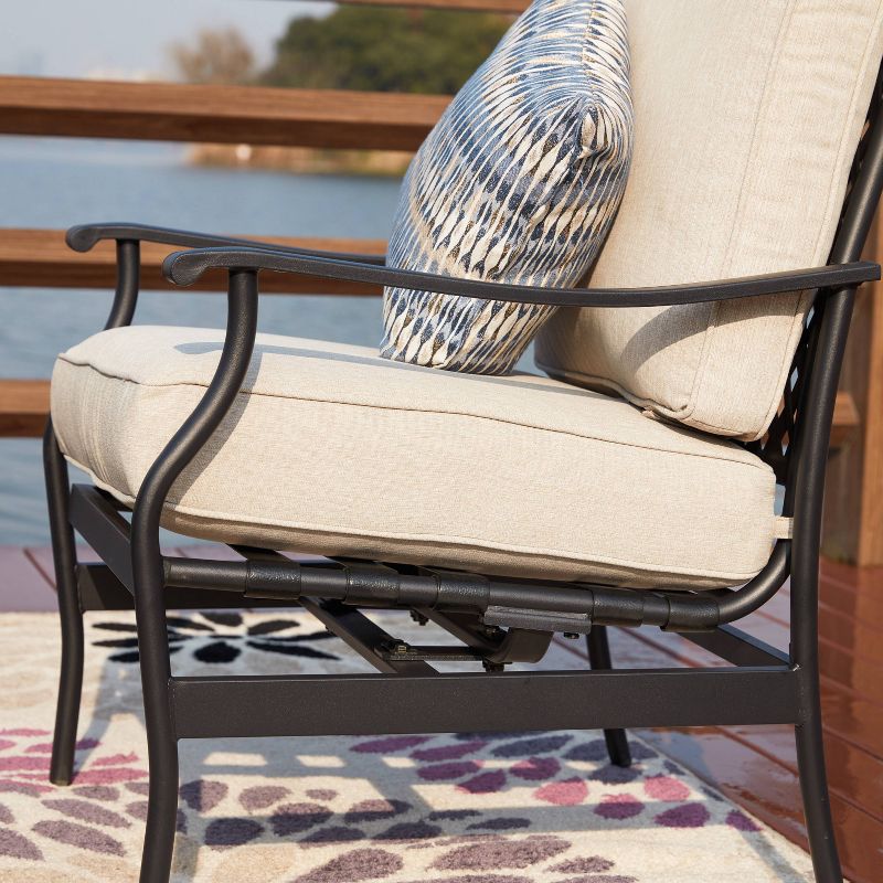 5pc Patio Steel Patio Seating Sets Cream - Lokatse