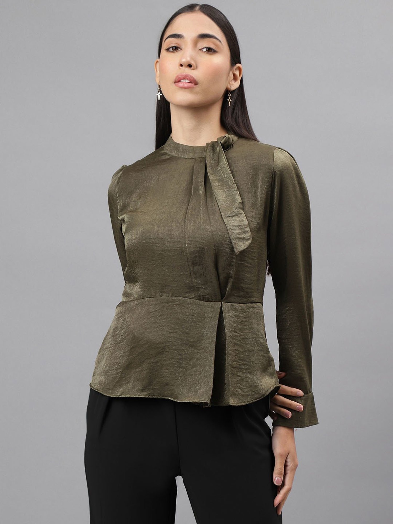 Latin Quarters Olive Top