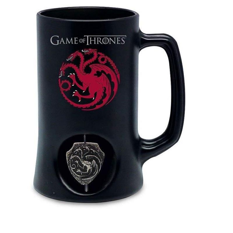 SD Toys Game of Thrones House Targaryen Ceramic Stein w/ Rotating Metal Emblem