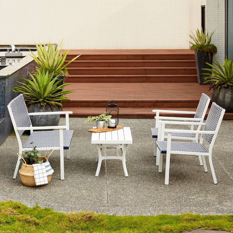 Peaktop 4pc Wicker Patio Conversation Set - Coastal - Teamson