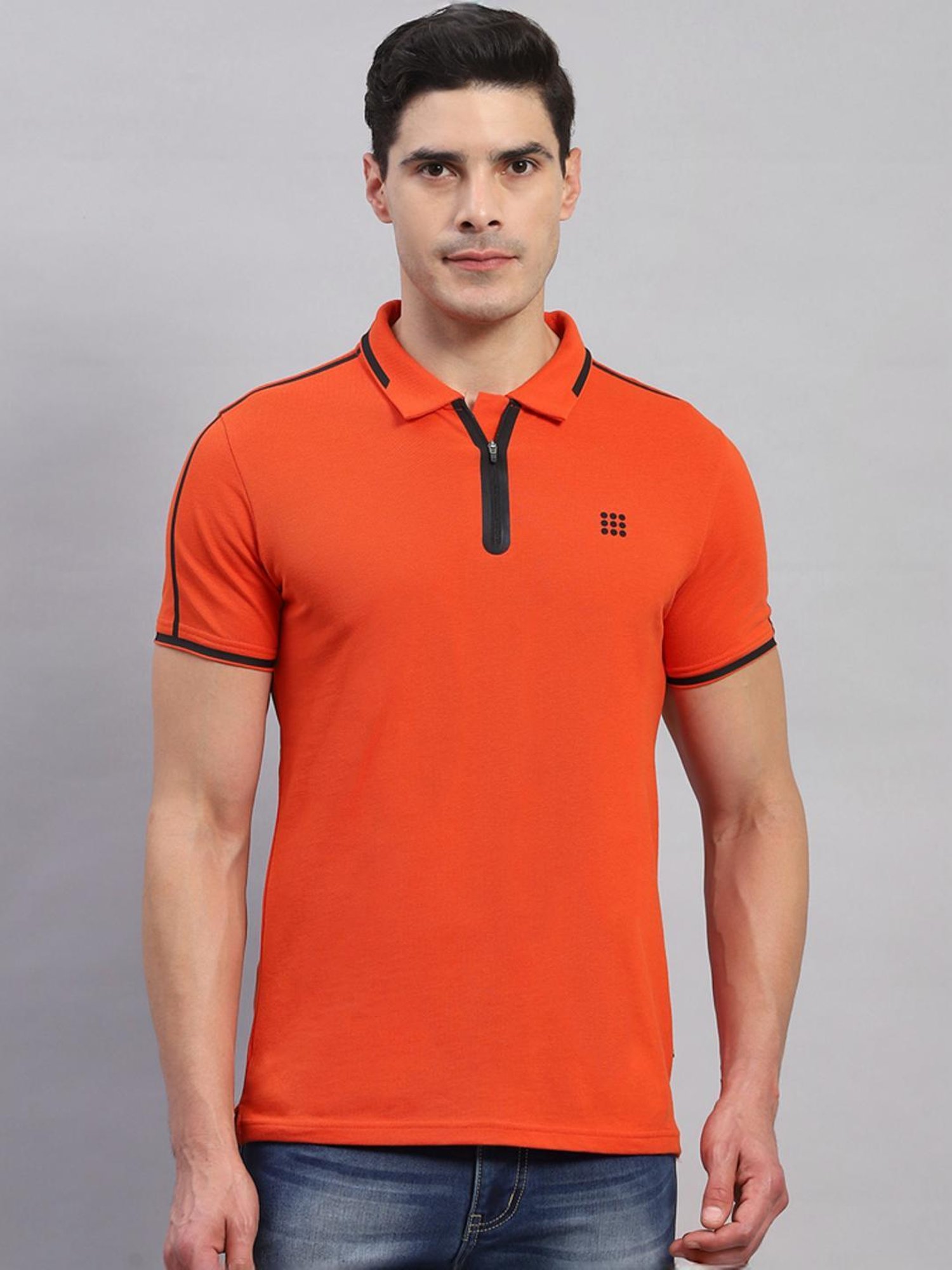 Rock.it Rust Cotton Regular Fit Polo T-Shirt