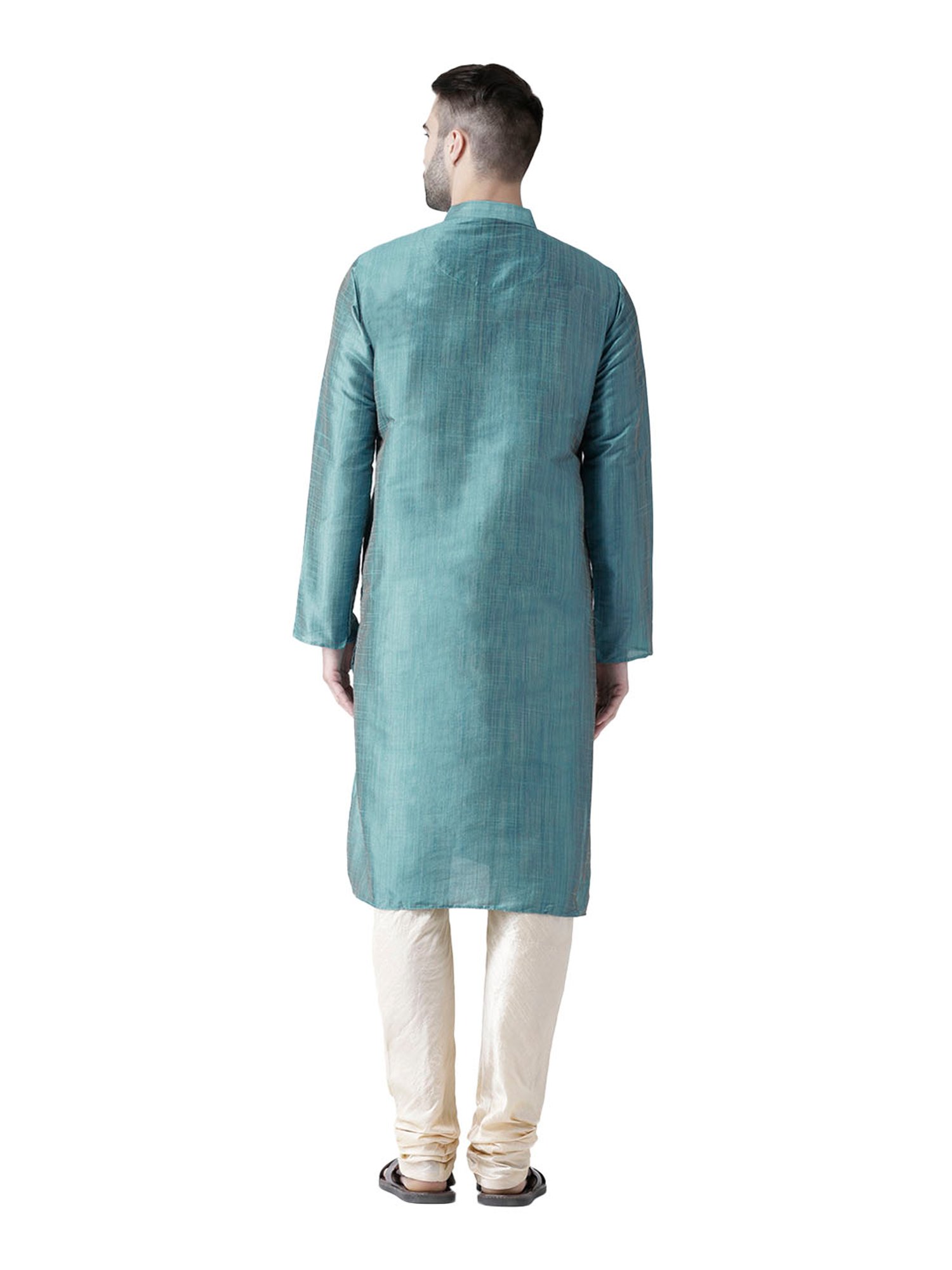 Deyann Blue & Cream Regular Fit Kurta Set