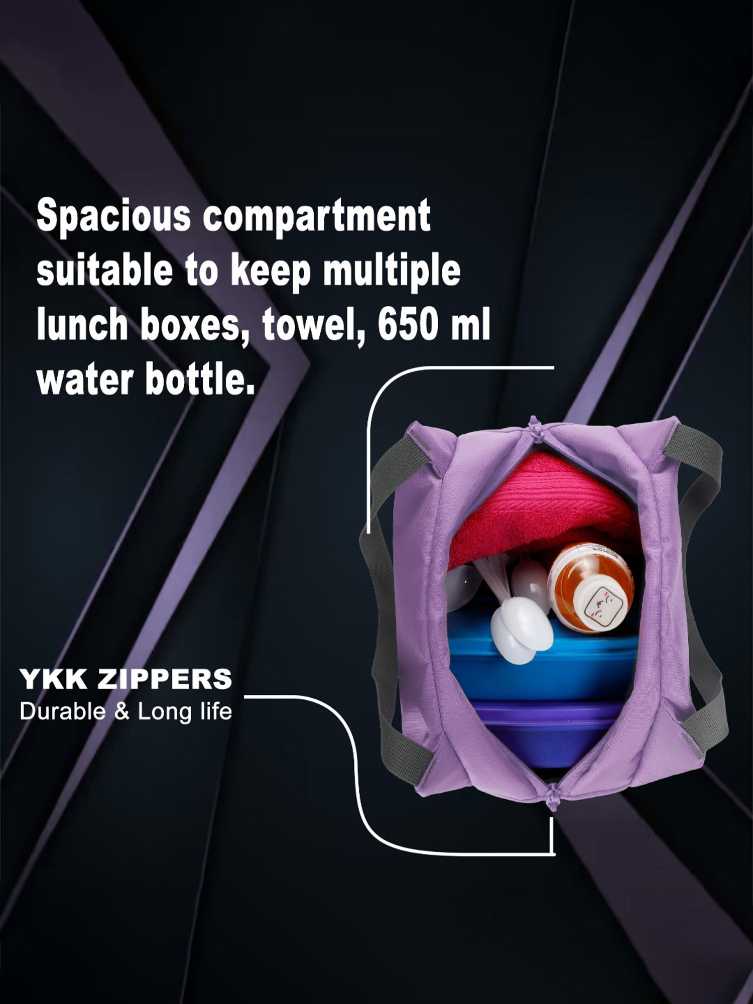 F Gear Tidbit Lavender Medium Lunch Bag